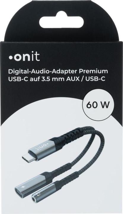 Produktbild Onit Digital-Audio-Adapter Premium USB-C auf 3.5 mm (USB Typ C, 3.5mm Klinke, USB Typ C)