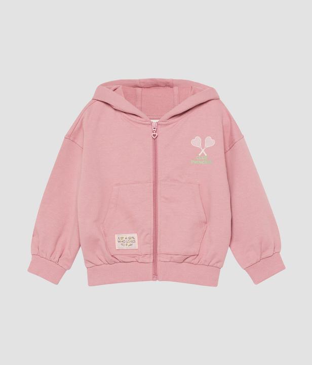 Produktbild s.Oliver Sweatshirt Jacke Oversized Kapuzen-Sweatjacke mit Front- und Rückenprint (98)