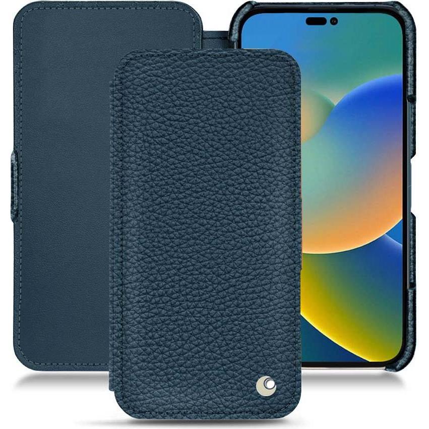 Noreve Lederschutzhülle horizontal (Apple iPhone 14), Smartphone Hülle, Blau