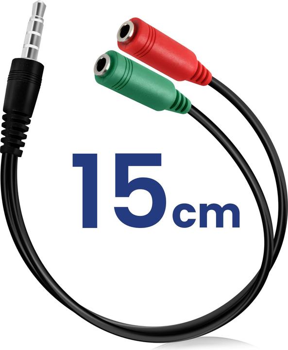 Produktbild Akyga Adapter mit Kabel AK-AV-08 mini Jack (m) / 2x mini Jack (f) 15cm (Klinkenadapter)