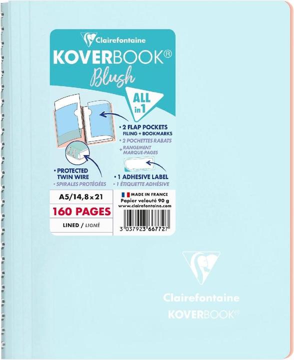 Immagine prodotto Clairefontaine Koverbook Blush (A5, Righe, Copertina rigida)