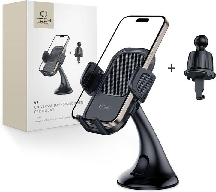 Image du produit Tech-Protect Auto holder V8 UNIVERSAL DASHBOARD&VENT CAR MOUNT BLACK Black