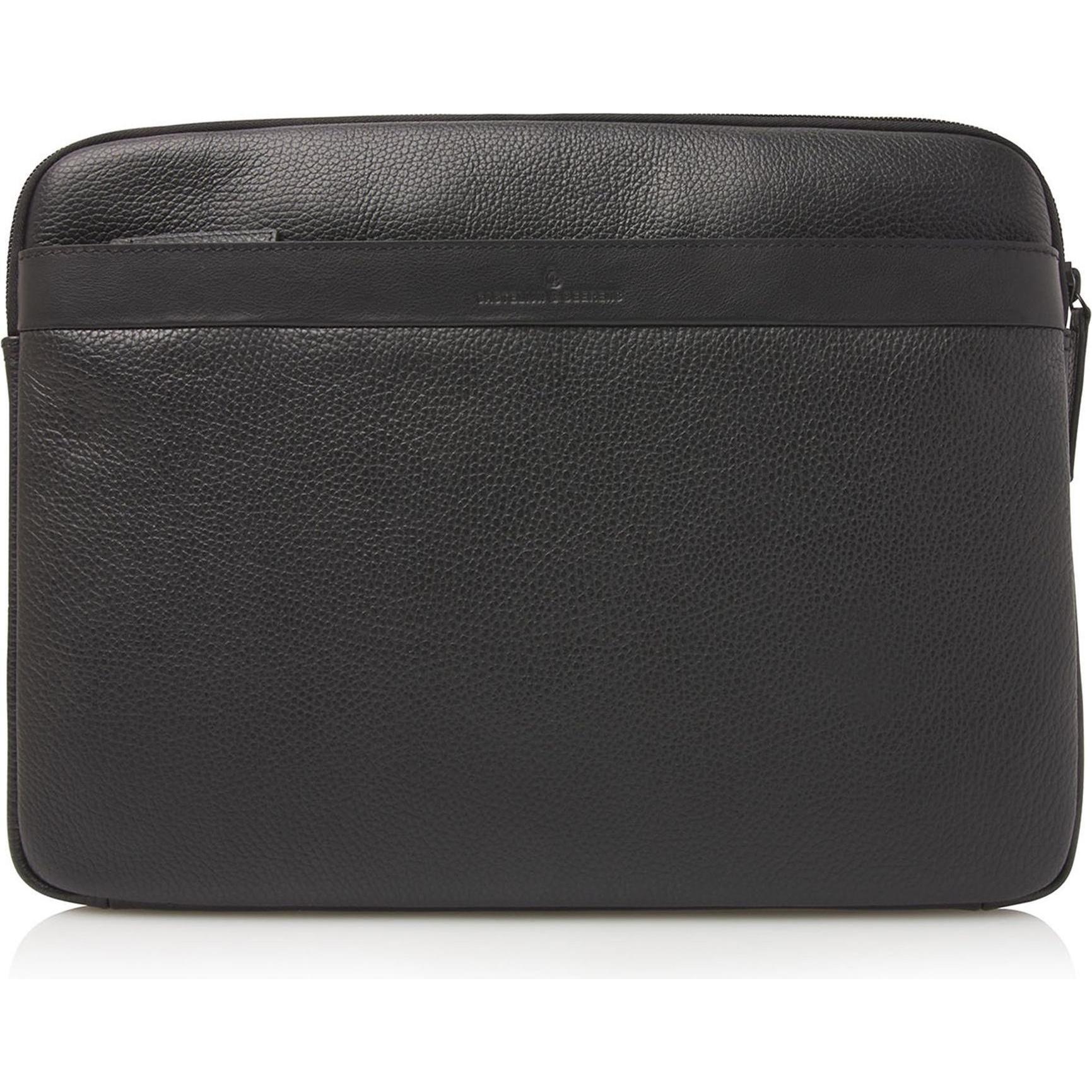 Castelijn & Beerens Romeo Laptophülle Leder 38 cm Laptopfach (14.17"), Notebooktasche, Schwarz
