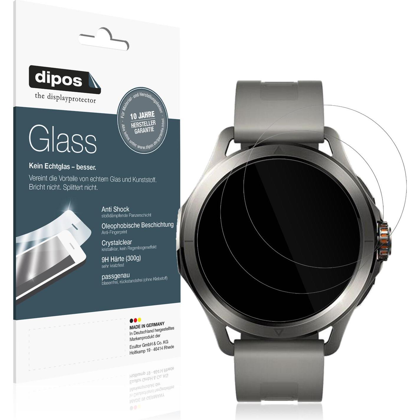 Dipos Anti-Shock Displayschutz 9H, Smartwatch Schutzfolie, Transparent