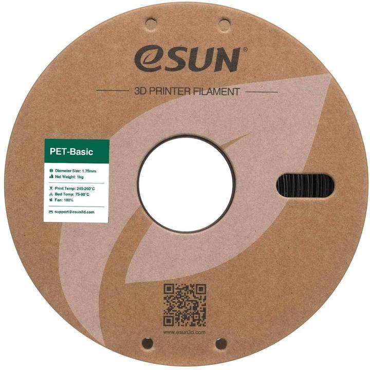 Image du produit eSUN Filament PET Basic Schwarz 1.75 mm 1 kg (PET, 1.75 mm, 1000 g)