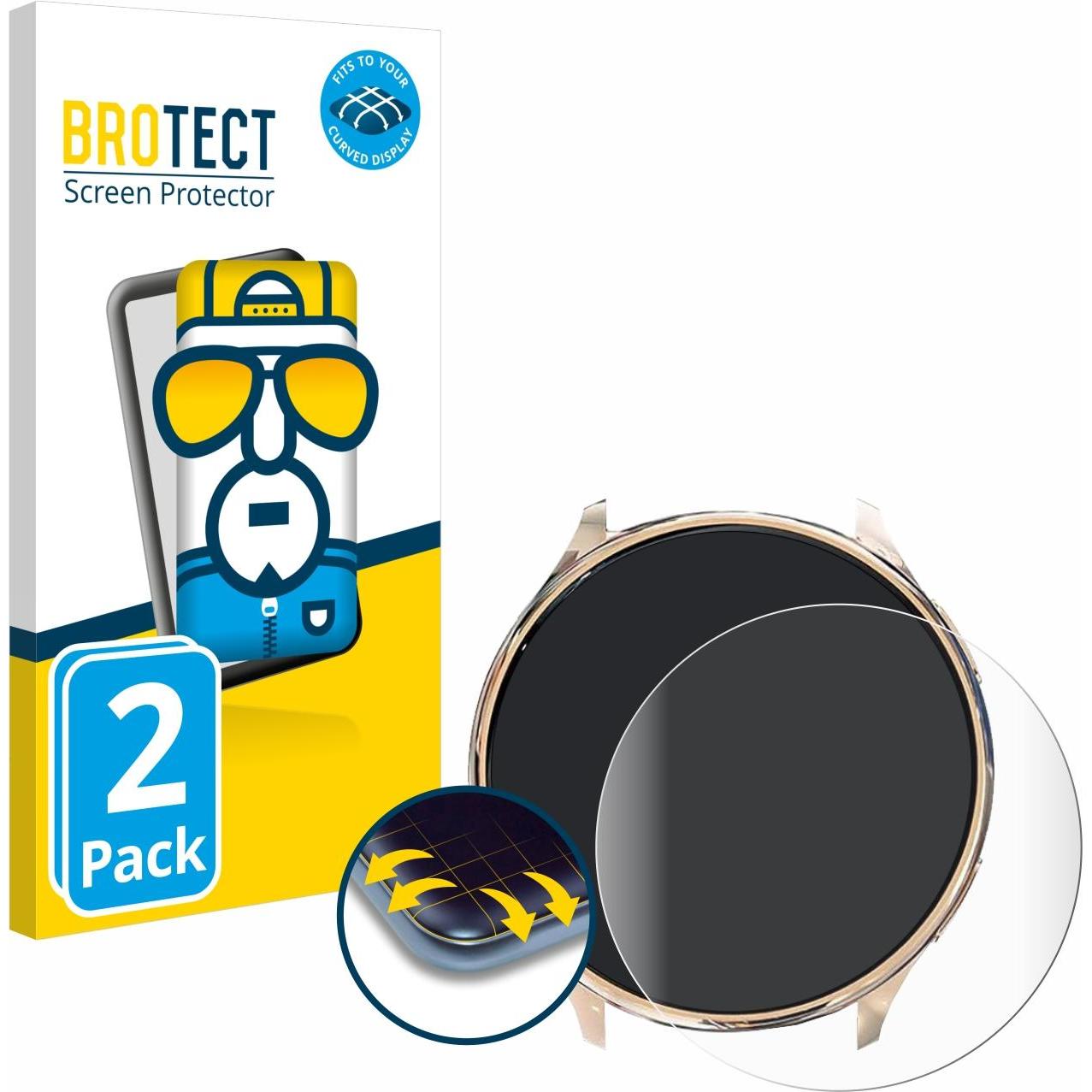 BROTECT Fullscreen Schutzfolie Displayschutz Folie Klar Transparent, Smartwatch Schutzfolie, Transparent