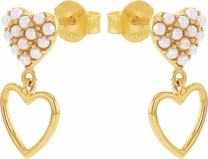 Image du produit Amor Boucles d'oreilles pour femmes, argent sterling 925, perle de verre | coeur (Argent 925)