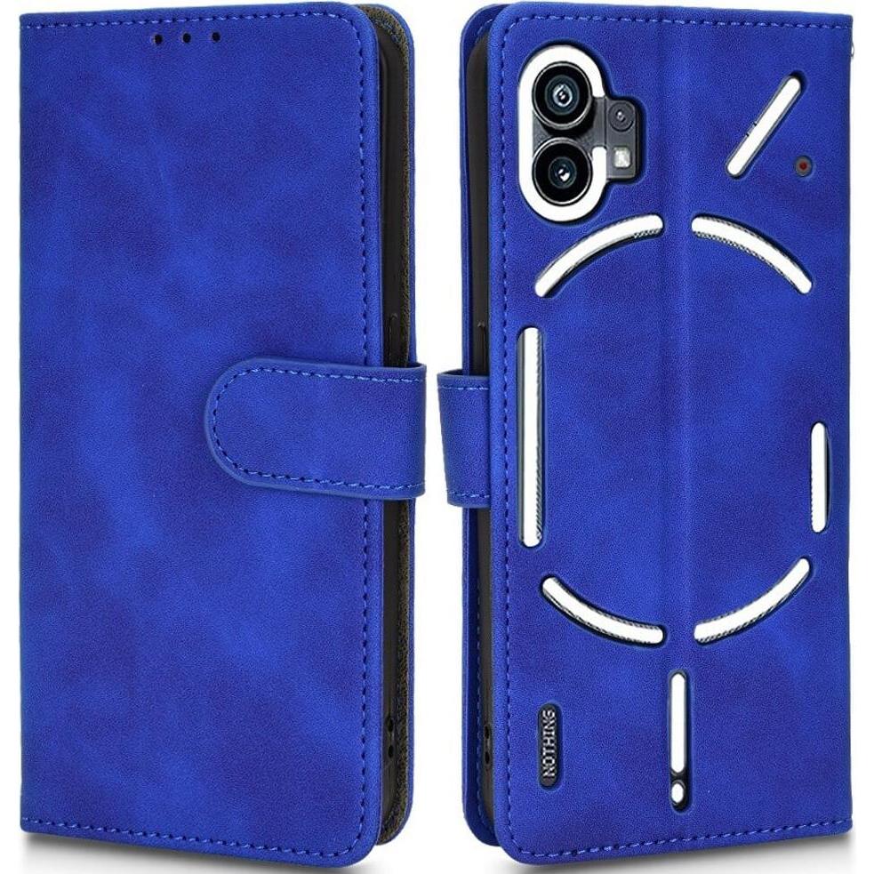 Cover-Discount Nothing Phone (1) - Leder Etui Hülle blau (Nothing Phone (1)), Smartphone Hülle, Blau