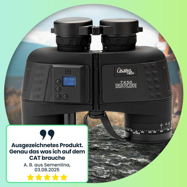 Produktbild Casativo Premium Marine-Fernglas mit OLED-Display, wasserdicht, 7 x 50 (7x, 50 mm)