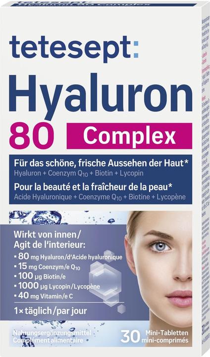 Produktbild Tetesept Hyaluron 80 (30 Stück, Tabletten, 19 g)