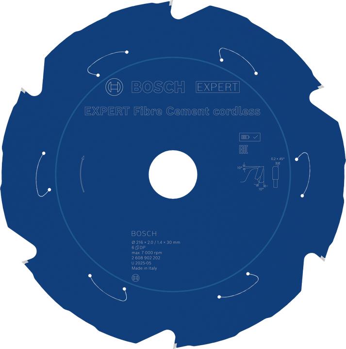 Immagine prodotto Bosch Professional Zubehör 2608902202 EXPERT cirkelzaagblad - 216 x 30 x 6T - vezelcementplaten