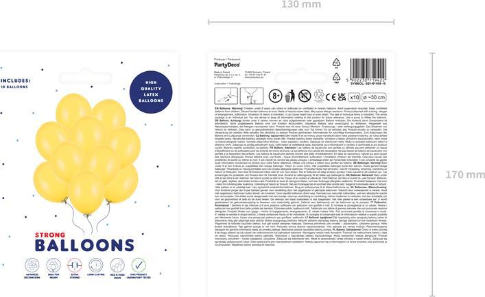 Actual product image Partydeco Balloons Honey Yellow Pastel (10 x)