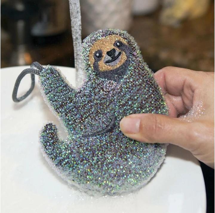 Actual product image Kikkerland Cleaning sponge sloth 3 pieces (3 pcs.)