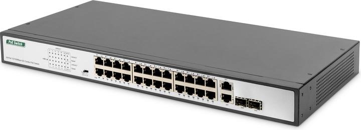 Actual product image Digitus 24-port Fast Ethernet PoE Switch (26 Ports)