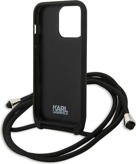 Actual product image Karl Lagerfeld Monogram Leather Patch and Cord Iconik - Case iPhone 13 Pro (Apple iPhone 13 Pro)
