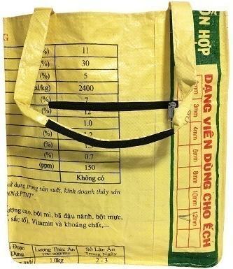 Produktbild Bekos Upcycling - Grosser Shopper aus recycelten Futtersäcke Frosch gelb