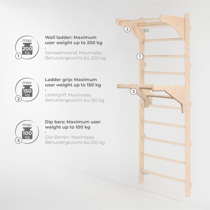 Immagine prodotto Mamoi Sprossenwand mit Klimmzugstange