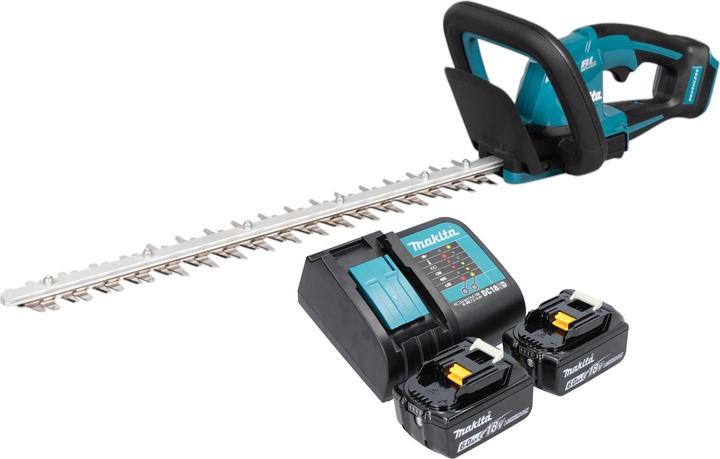 Makita DUH 506 SG2 cordless hedge trimmer 18 V 50 cm brushless + 2x battery 6.0 Ah + charger (Rechargeable battery operated)