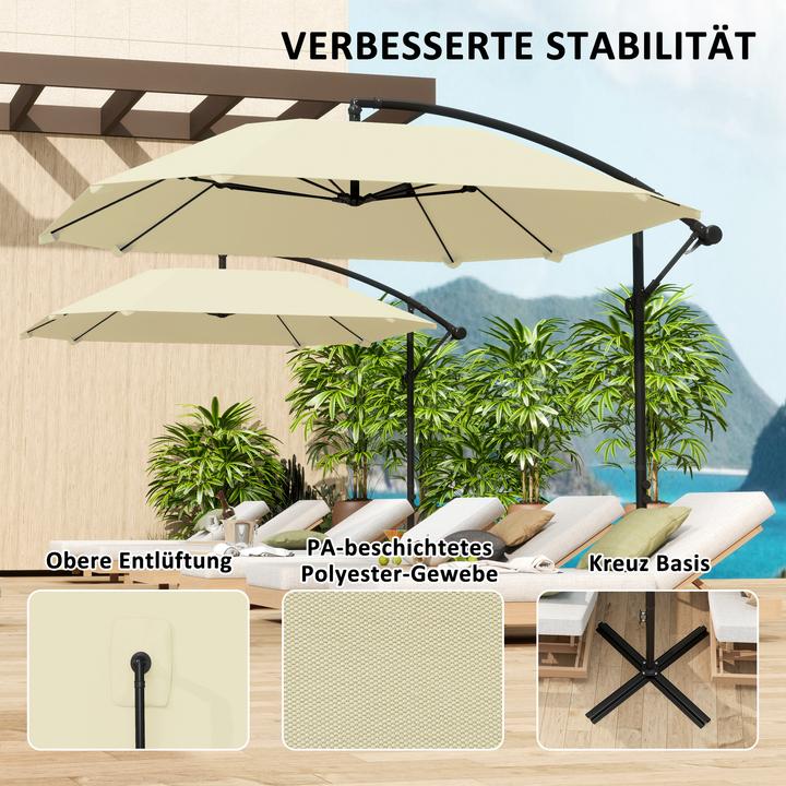 Image du produit Outsunny Ampelschirm Metall, Polyester Beige (2.60 m)