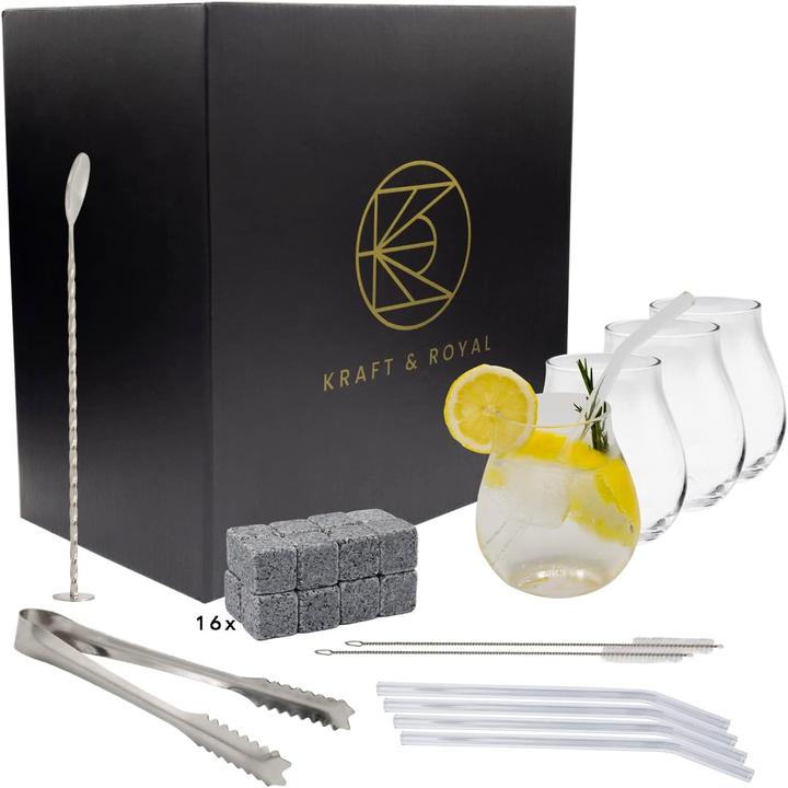 Immagine prodotto Kraft & Royal Gin Tonic Gläser Set (4 dl, 28 x, Bicchieri di gin)