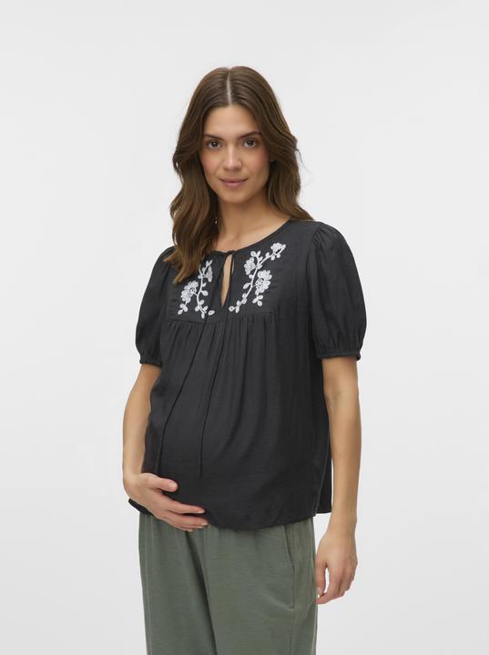 Immagine prodotto Mamalicious Normal geschnitten Rundhals Elastische Bündchen Ballonärmel Top Bluse (L)