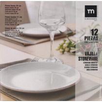 Actual product image La Mer tableware 12 pieces arzua monaco glossy gray (12 x)