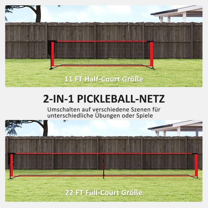 Actual product image Swisshandel24 Pickleball-Netz tragbares Set 6,7 m Pickleball-System mit Ballsammler, Bälle
