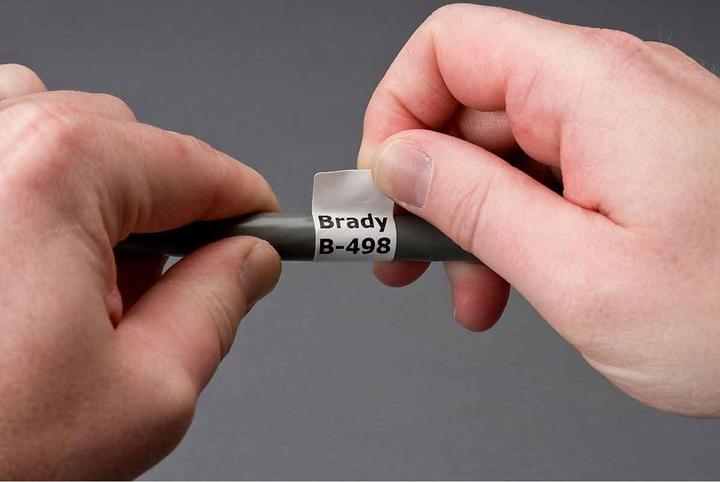 Actual product image Brady B33-5-472YL, polyimide, yellow, matt, 25.40 x 12.70 mm, permanent, 3-lane (5000 E.) (2.54 cm)