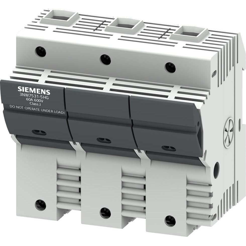 2x Siemens, Sicherung, Sicherungshalter 3p 27x60mm 3NW7531-5HG (Zylindersicherung, 3 A)