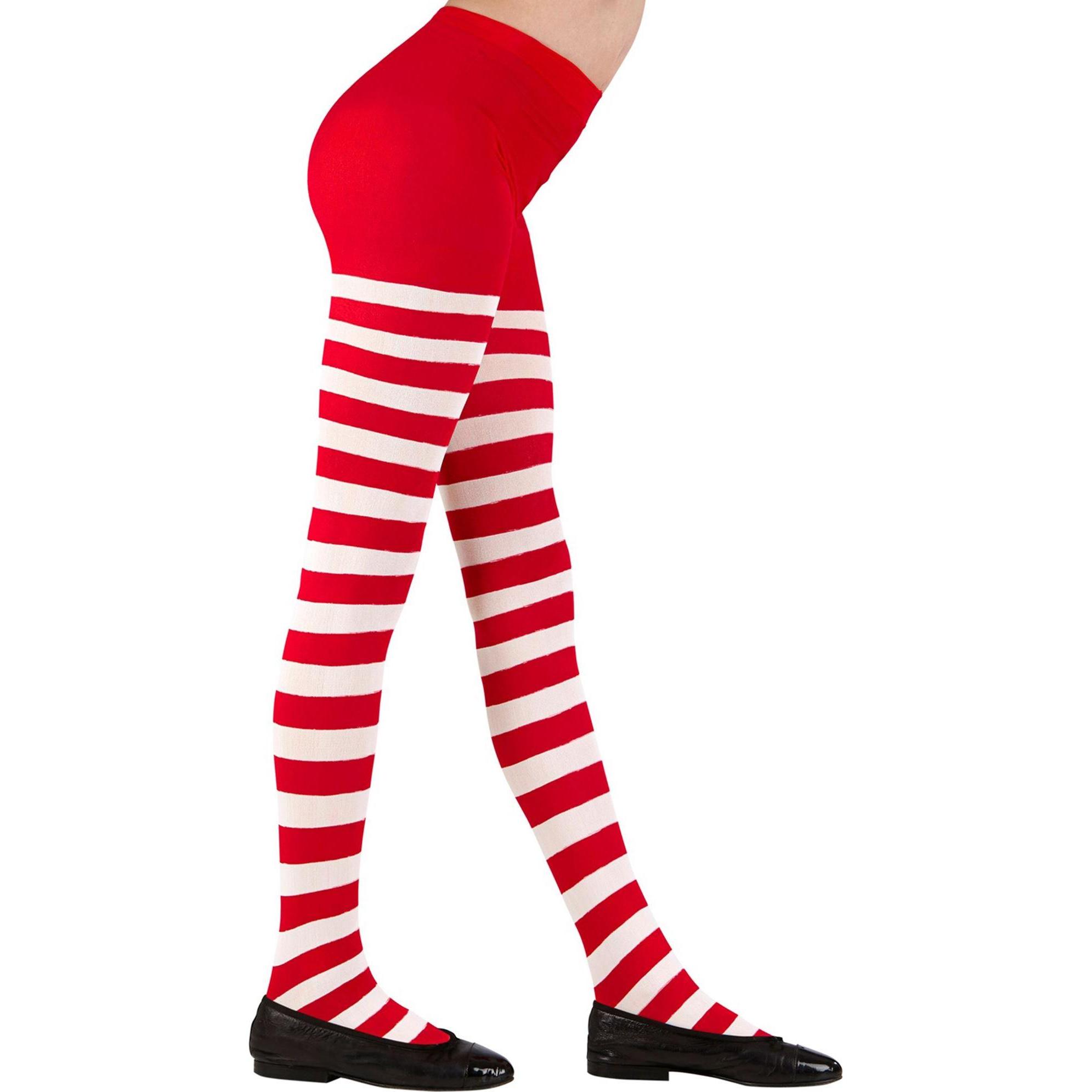 Widmann STRUMPFHOSE WEIss/ROT GESTREIFT 70 DEN, 4-6 years