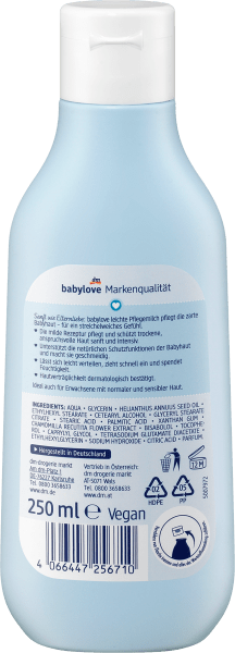 Image du produit dm babylove Lait de soin léger, sensitive