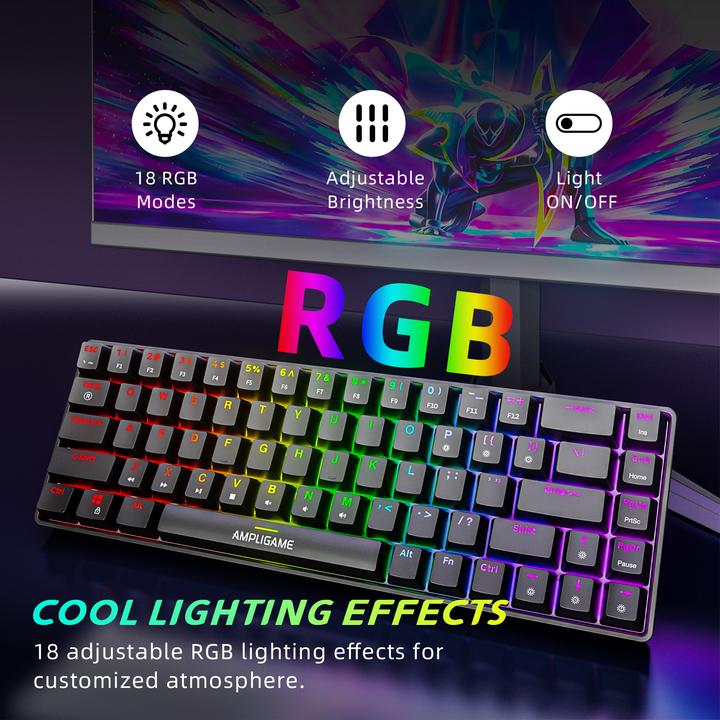 Produktbild Fifine GK1 Gaming Keyboard black (US, Kabelgebunden)