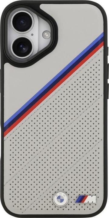 Produktbild BMW Etui M Tricolor Metal Logo MagSafe do iPhone 17 szary (Apple iPhone 17)