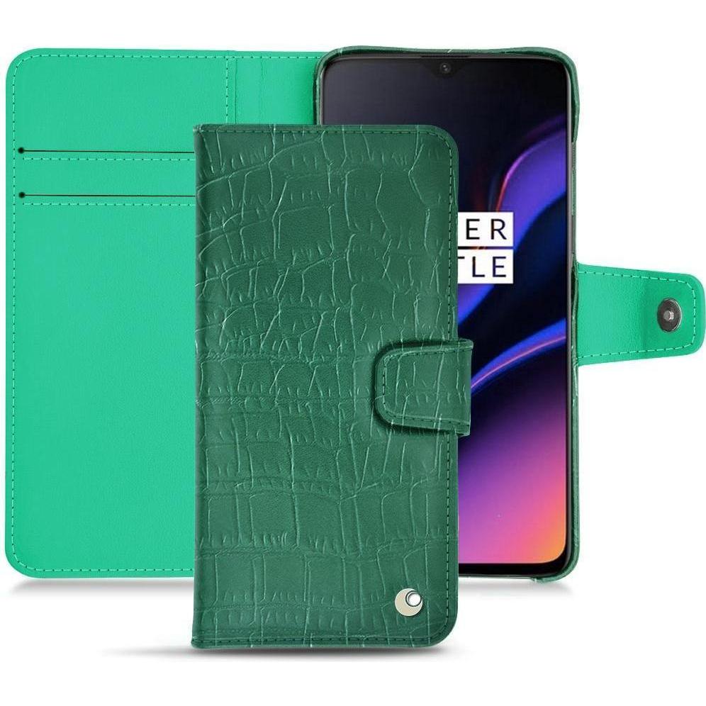 Noreve Lederschutzhülle Wallet (OnePlus 6T), Smartphone Hülle, Grün