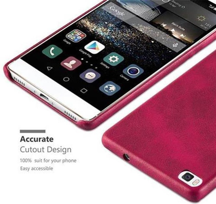 Actual product image Cadorabo Hard cover faux leather with texture (Huawei P8)