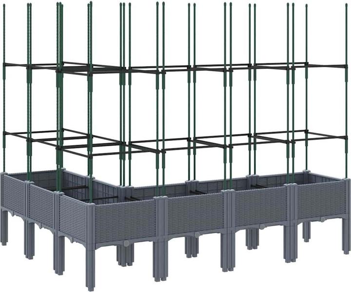 Image du produit vidaXL Bac à plantes avec treillis PP