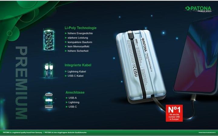 Actual product image Patona Powerbank USB-C/ Ligh. 65W 20000 (20000 mAh, 65 W, 74000 Wh)