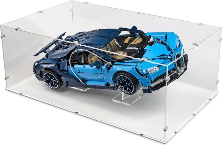 Immagine prodotto iDisplayit Display acrilico XL per LEGO® 42083 Bugatti Chiron (con fondo bianco)