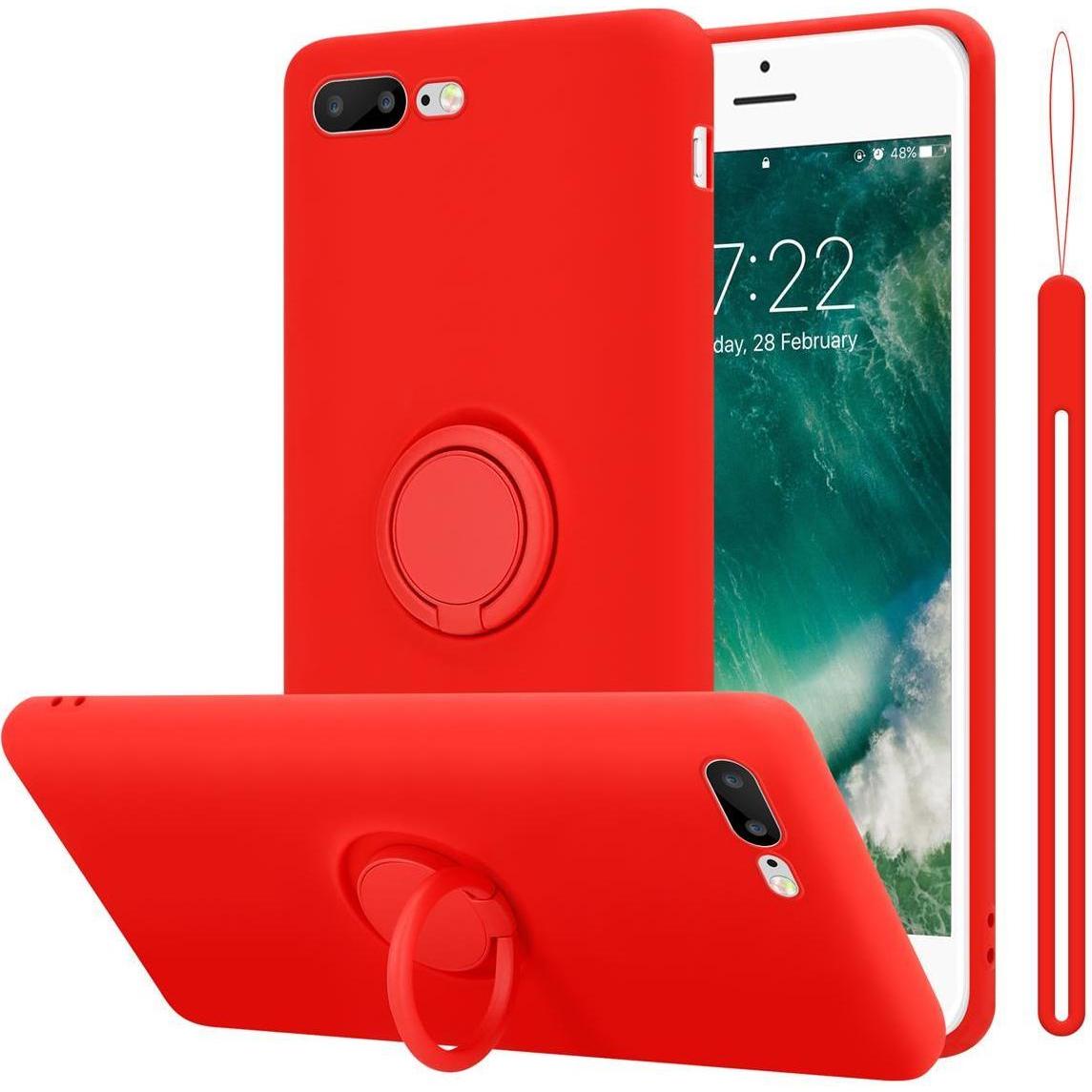 Cadorabo TPU Liquid Ring Silicone Case Hülle (Apple iPhone 7 Plus), Smartphone Hülle, Rot