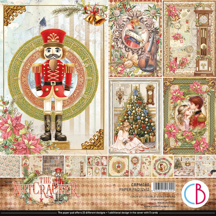 Actual product image Ciao Bella Scrapbook paper "Nutcracker", 12 sheets, 30.5 x 30.5 cm (190 g/m², 12 x)