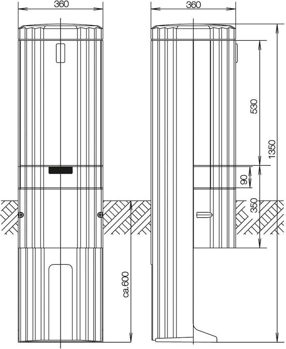 ABN SL135A Outdoor column Rondo from 62779 FB1 BH3, H=1350mm,1