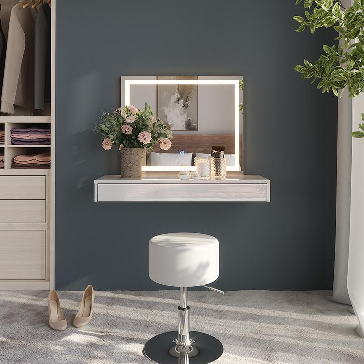 Produktbild Vicco Schminktisch Sherry, Weiss, 100 cm 3 Teile (100 x 40.10 x 65 cm)