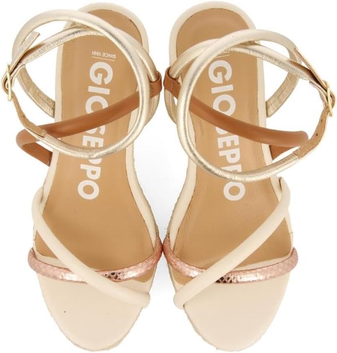 Actual product image Gioseppo Rometta Adjustable Ankle Strap Wedge Espadrilles (40)