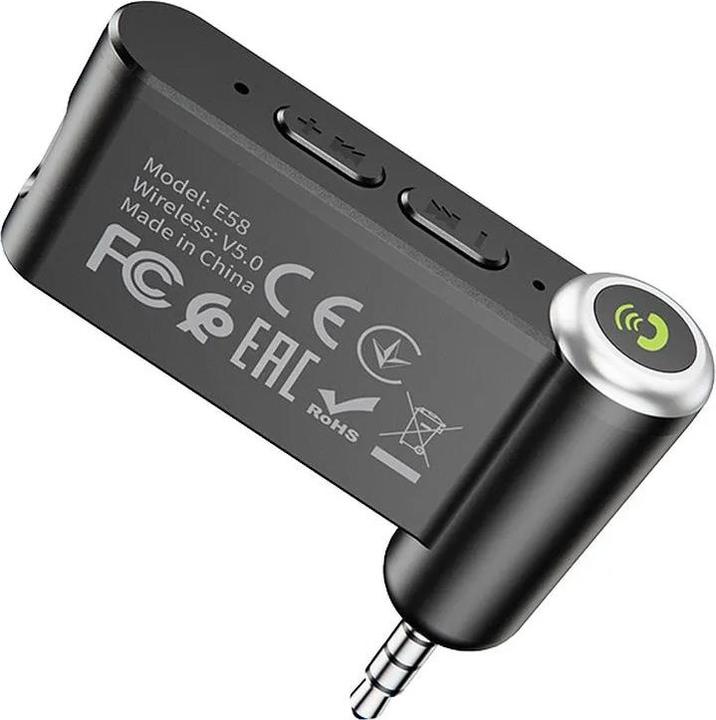 Actual product image Hoco - Audio Adapter Bluetooth Magic Music (E58) - Aux Jack 3.5mm - Black (Receiver)