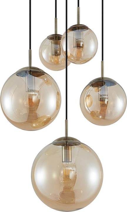 Produktbild Lindby Teeja 5 Cluster Pendelleuchte Amber (E27)