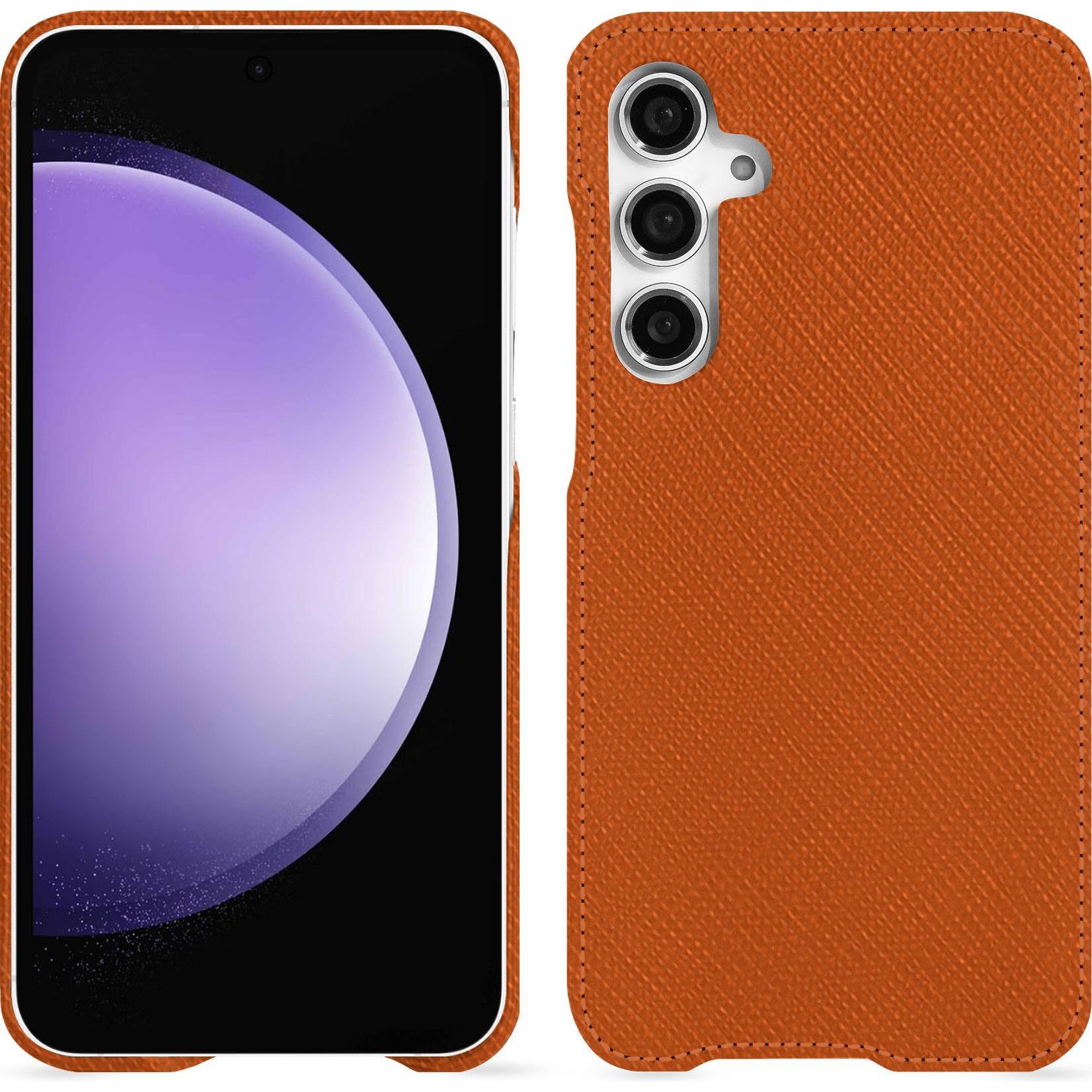 Thumbnail - Noreve Lederschutzhülle (Samsung Galaxy S23 FE), Smartphone Hülle, Orange