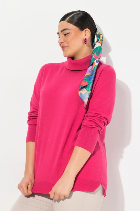 Actual product image Ulla Popken Turtleneck Ribbed Trim Long Sleeve Sweater (42, 44)