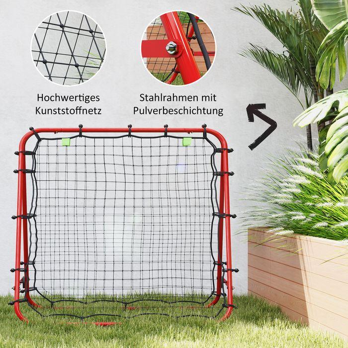 Immagine prodotto Swisshandel24 Fussball Rebounder Kickback Tor Rückprallwand Netz beidseitiger Rückprall, rot