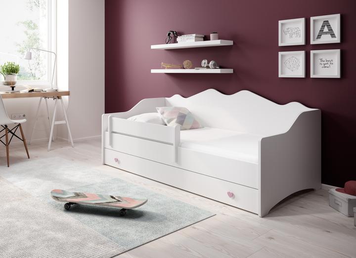 Produktbild ADRK Furniture Bett mit Matratze EMKA Pink, White 160x80 (80 x 160 cm)