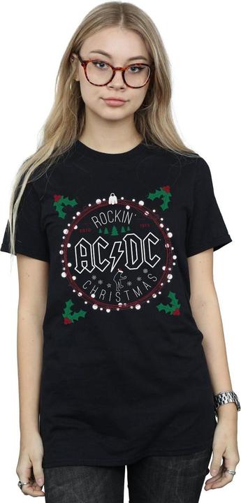 Produktbild AC/DC Weihnachten Kreis Baumwolle Boyfriend TShirt (3XL)